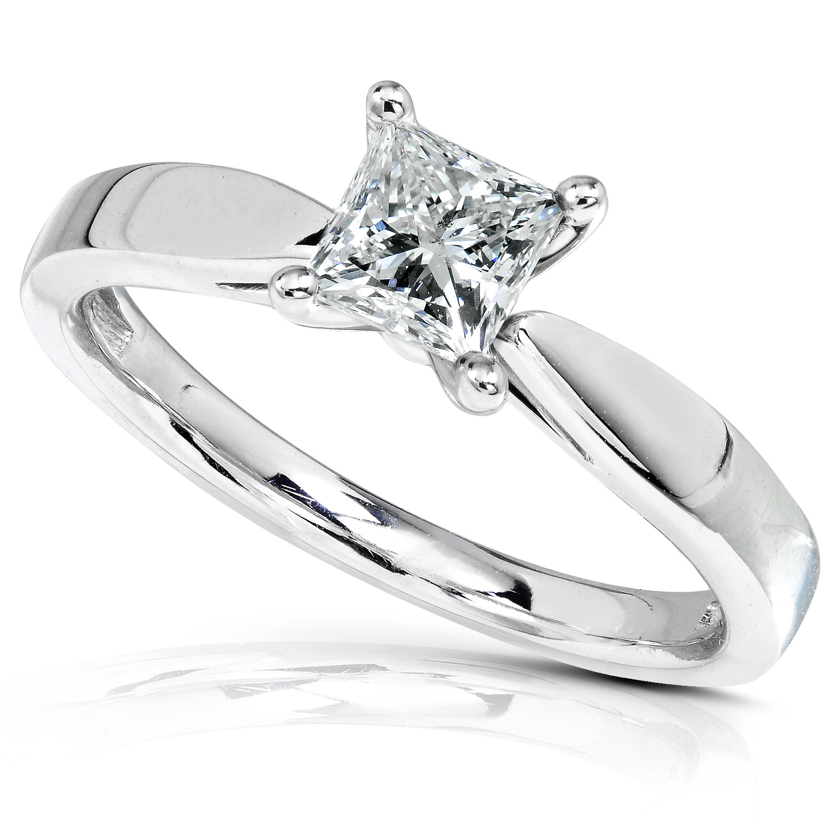 2 Ct Princess Cut Engagement Rings
 Diamond Me Princess Cut Diamond Engagement Solitaire Ring