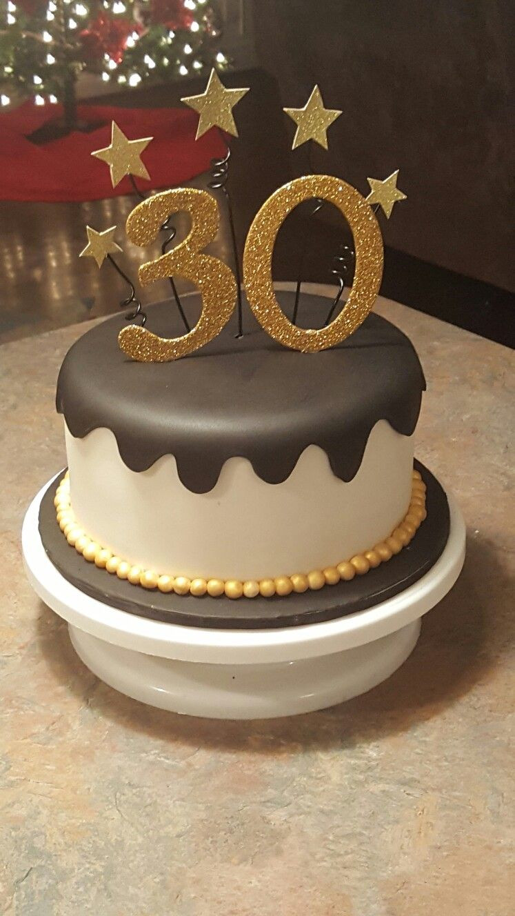 30th Birthday Cake Ideas For Him
 Black and gold 30th Birthday cake in 2019