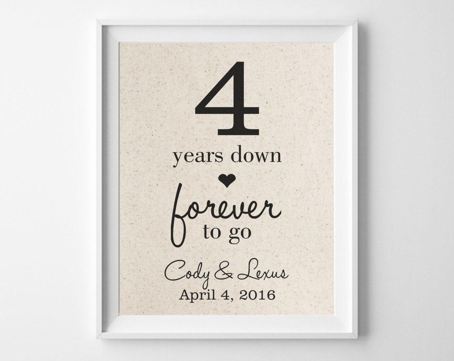 4 Year Anniversary Quotes
 4 Years Down Forever to Go 4th Fourth Wedding Anniversary