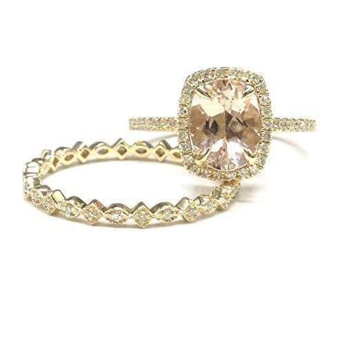 Amazon Diamond Rings
 Amazon Oval Morganite Engagement Ring Sets Pave