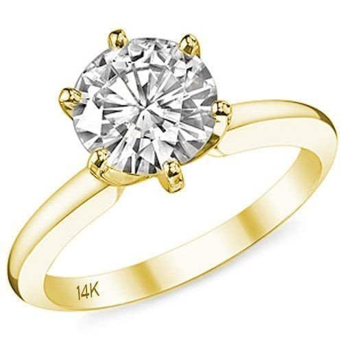 Amazon Diamond Rings
 Amazon 14K Yellow Gold CZ Engagement Ring Solitaire 6