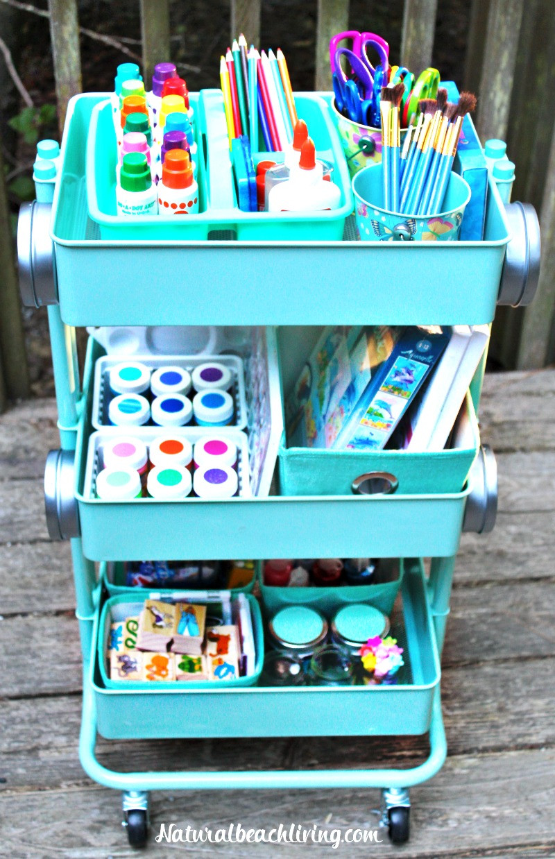 Arts &amp; Crafts For Kids
 How to Set Up a Kids Arts Crafts Cart Natural Beach Living