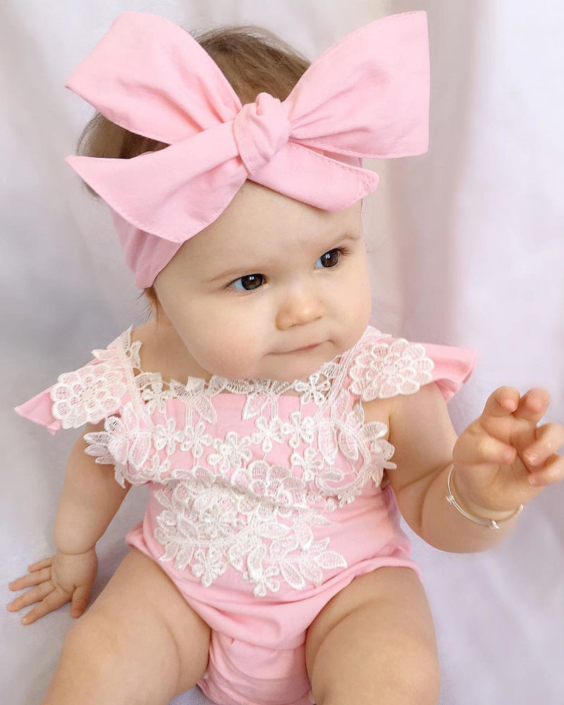 Baby Girl Fashion
 Cute Pink Newborn Baby Girl Romper
