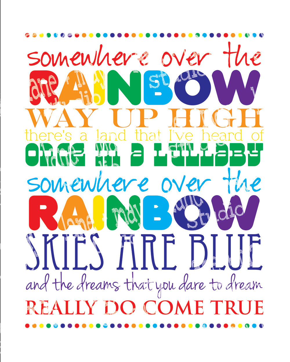 Baby Suggs Color Quotes
 somewhere over the rainbow 8 x 10 digital print INSTANT