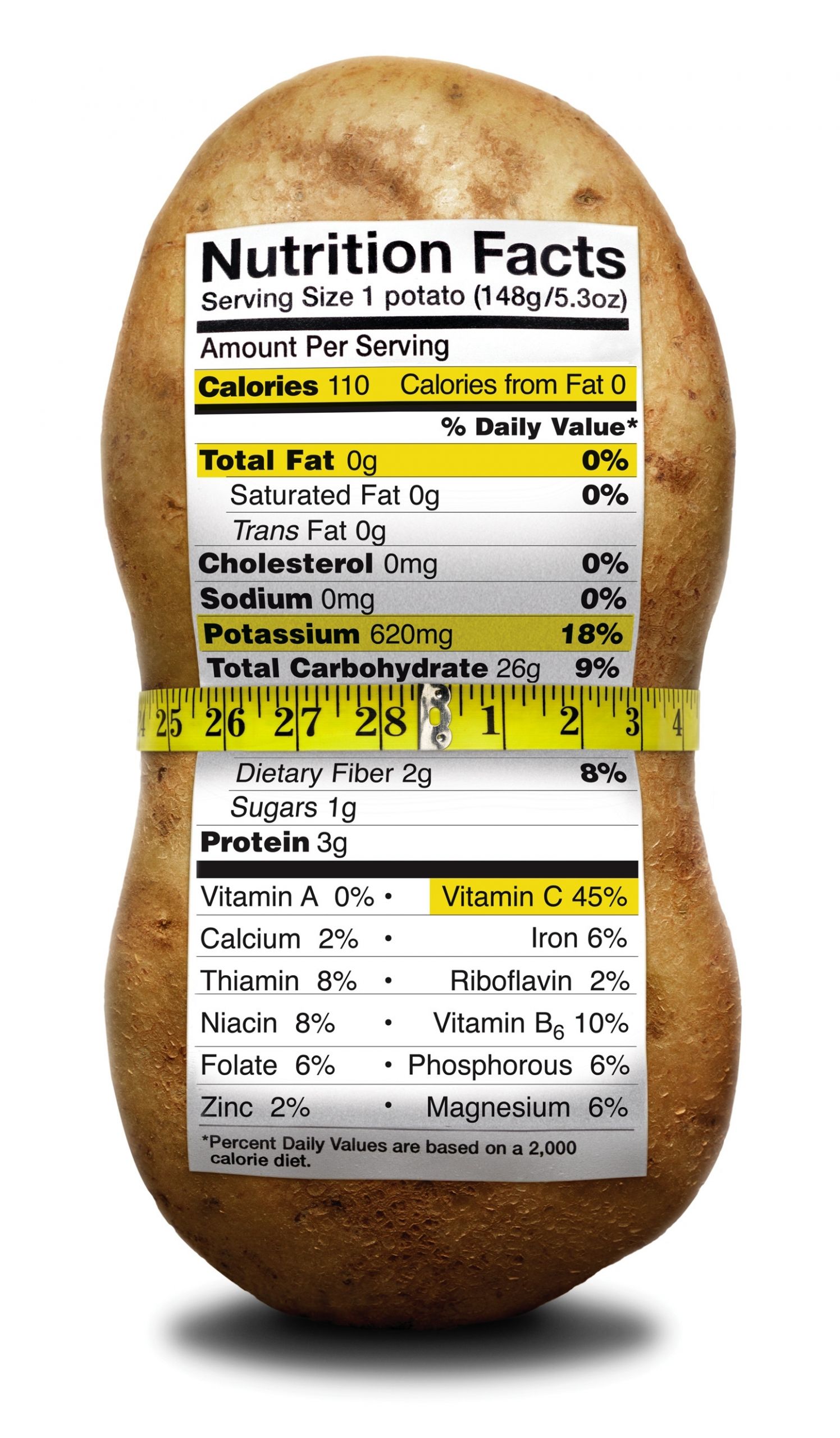 Baked Potato Diet
 Nutritional Facts on Veggies and Fruits PDF available