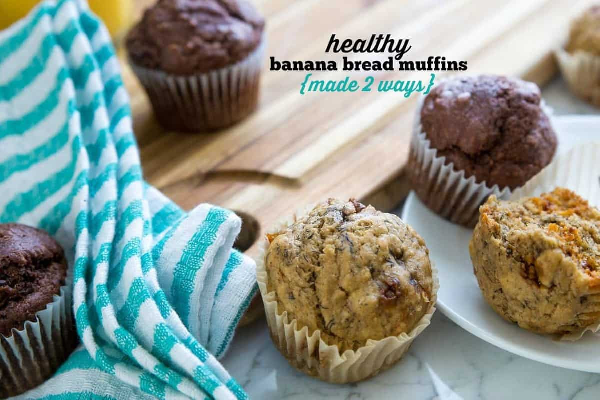 Banana Bread Muffins Healthy
 Healthy Banana Bread Muffins Made 2 Ways Peanut Butter