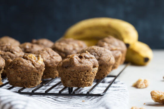 Banana Bread Muffins Healthy
 Healthy Banana Bread Muffins with Walnuts
