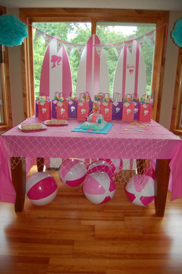Barbie Beach Party Ideas
 For a pool party use Beach balls as decor barbie