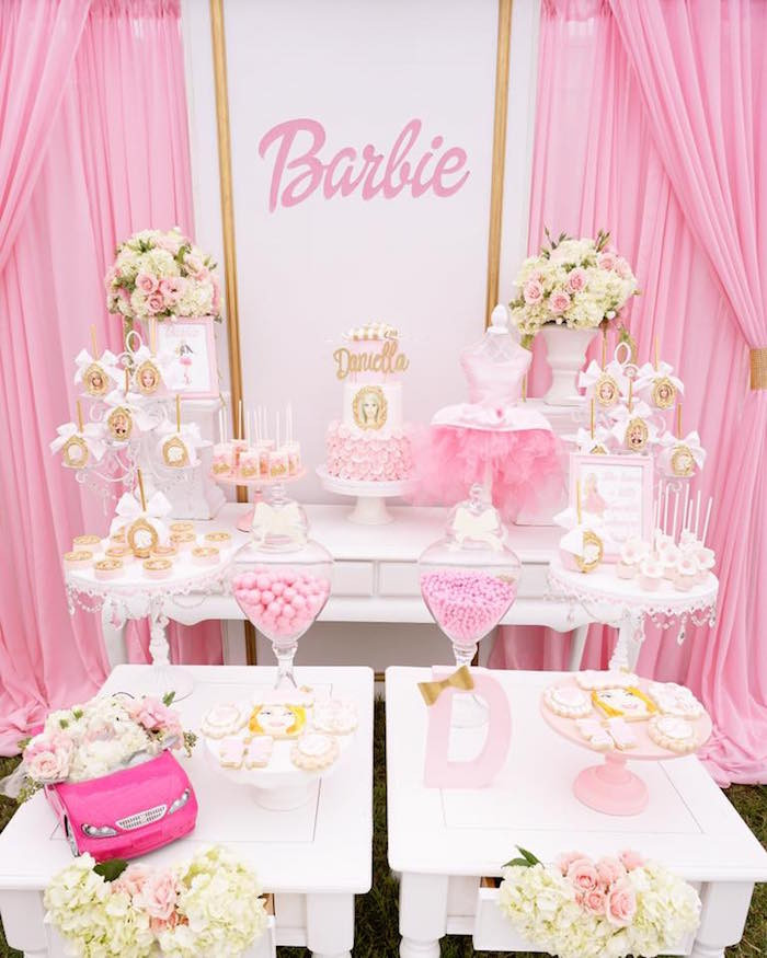 Barbie Beach Party Ideas
 Kara s Party Ideas Pink Glam Barbie Birthday Party