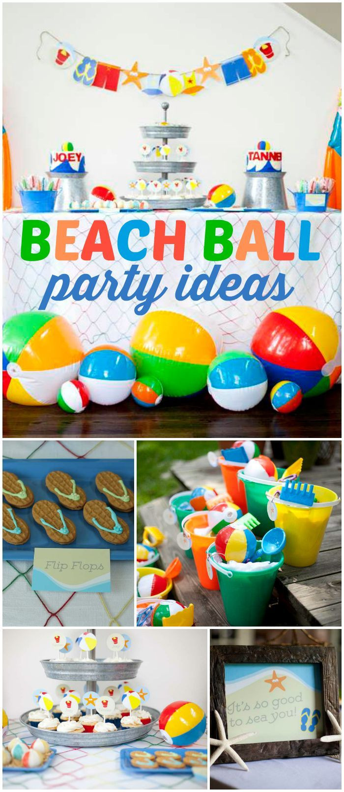 Beach Birthday Party Ideas Kids
 Lots of colorful beach balls are at this fun party See