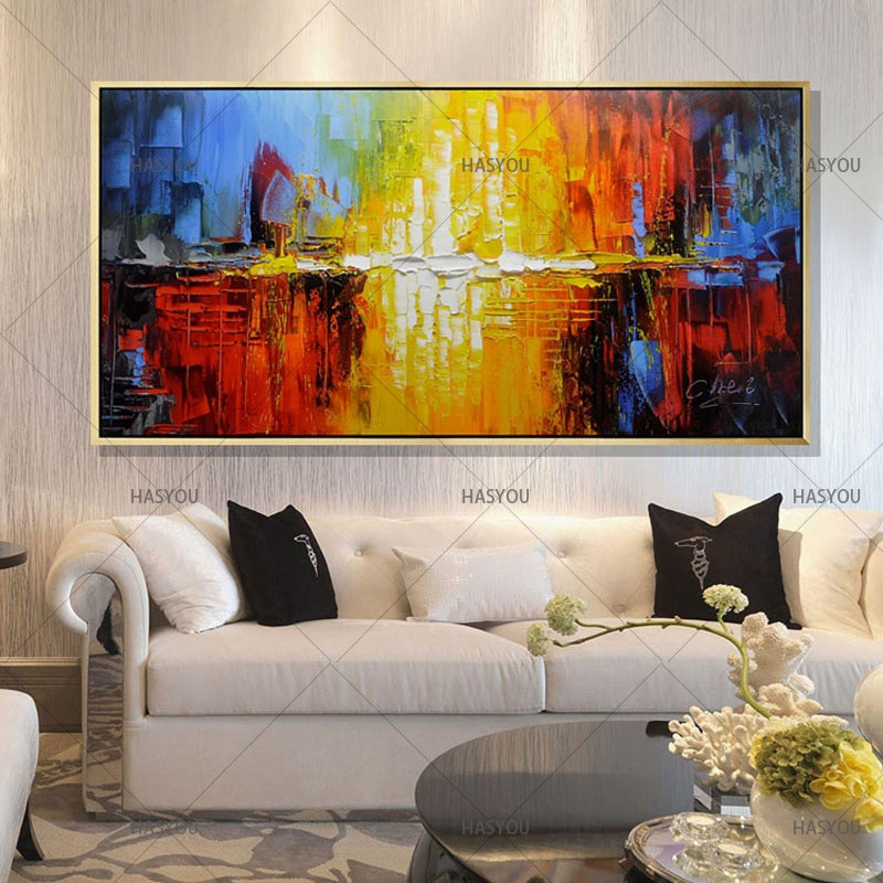 Big Paintings For Living Room
 Handmade Oil Painting Canvas Modern Abstract