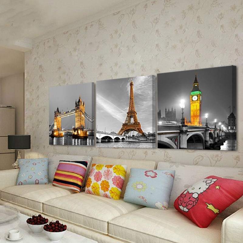 Big Paintings For Living Room
 3pcs tree pictures home decoration wall paintings for