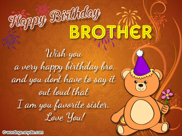 Birthday Wishes For Brother
 Happy Birthday Wishes Poem for Brother