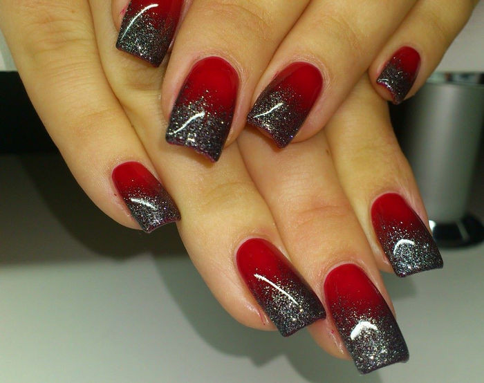 Black And Red Glitter Nails
 51 Beautiful Black Ombre Nail Art Design