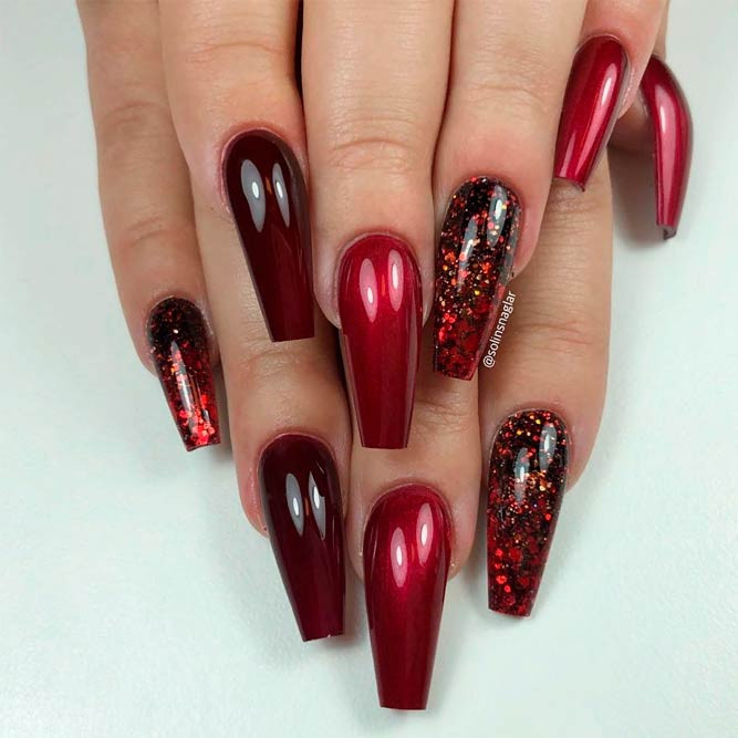 Black And Red Glitter Nails
 Amazing Glitter Ombre Nails Ideas