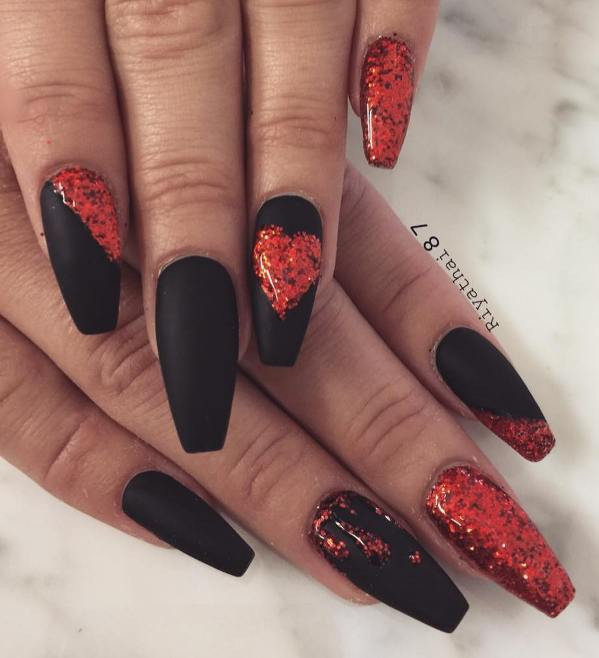 Black And Red Glitter Nails
 45 Stylish Red and Black Nail Designs You ll Love 🖤 Be