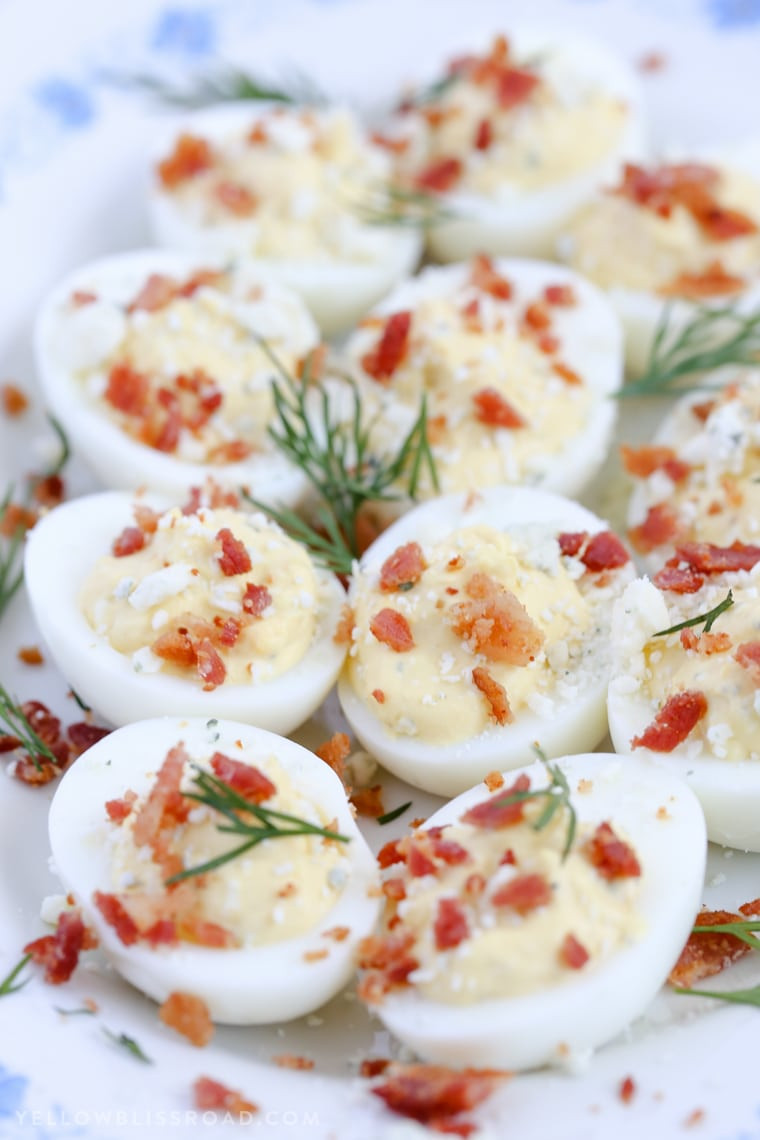 Blue Cheese Deviled Eggs
 Ranch Bacon and Blue Cheese Deviled Eggs Yellow Bliss Road