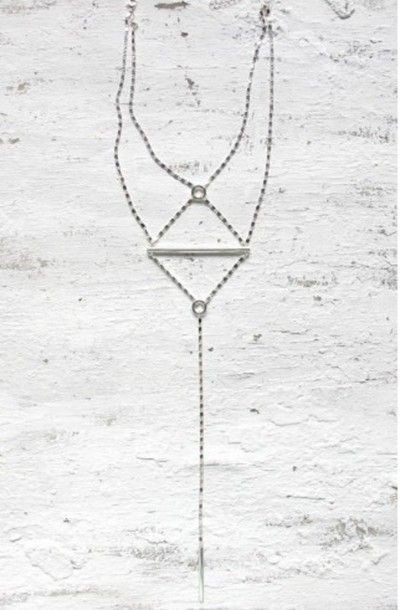 Body Jewelry Coachella
 Jewels silver necklace body chain silver boho festival