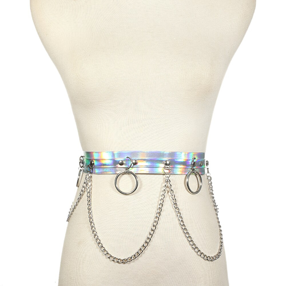 Body Jewelry Festival
 Holographic chain belt body chain harness summer beach