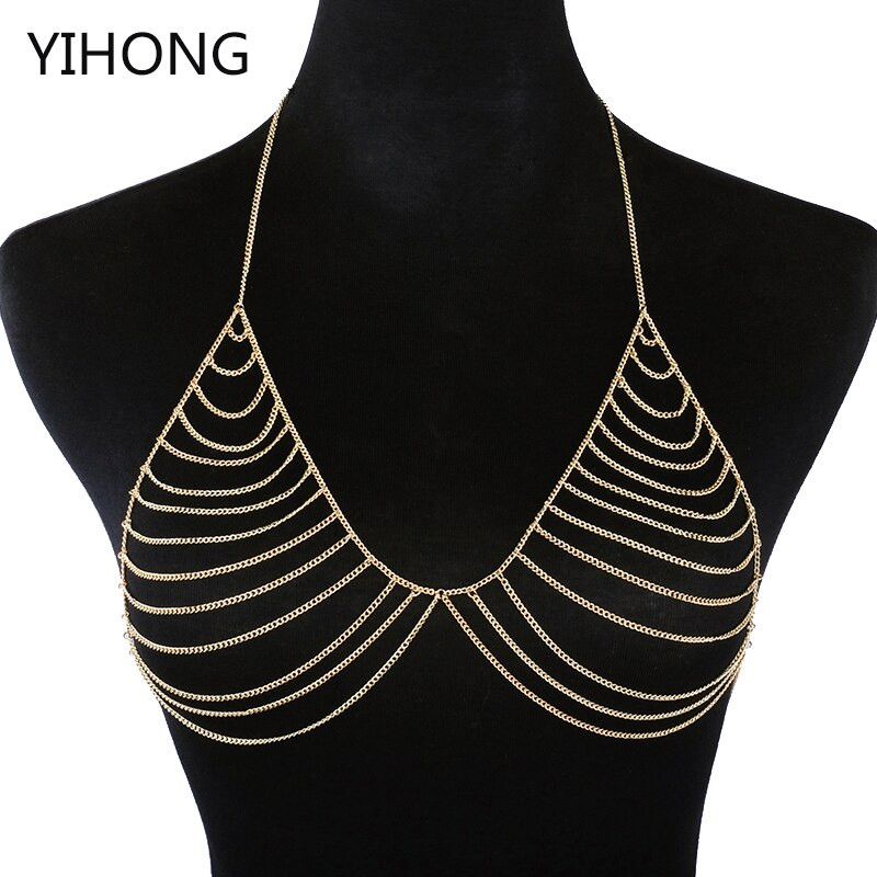 Body Jewelry Outfit
 Aliexpress Buy y Chain Bra Gold Color Body Chain