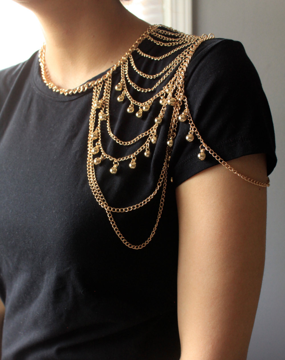 Body Jewelry Shoulder
 Shoulder Jewelry Gold Shoulder Chain Body by SusVintage on