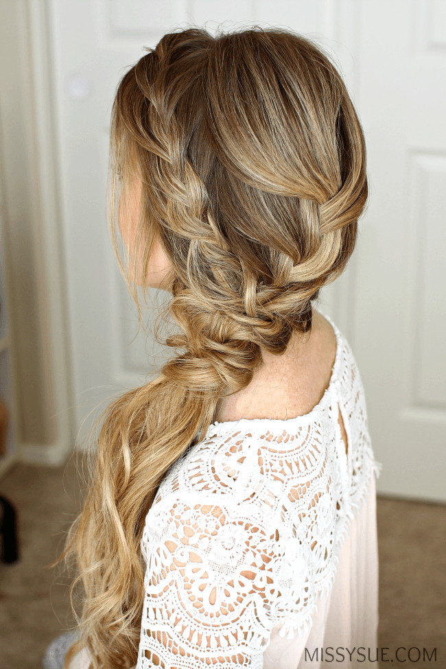 Braids Hairstyles For Prom
 Braided Side Swept Prom Hairstyle