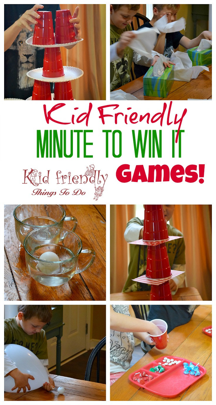 Child Christmas Party Game
 Super Fun Kid Friendly Minute To Win It Games with a