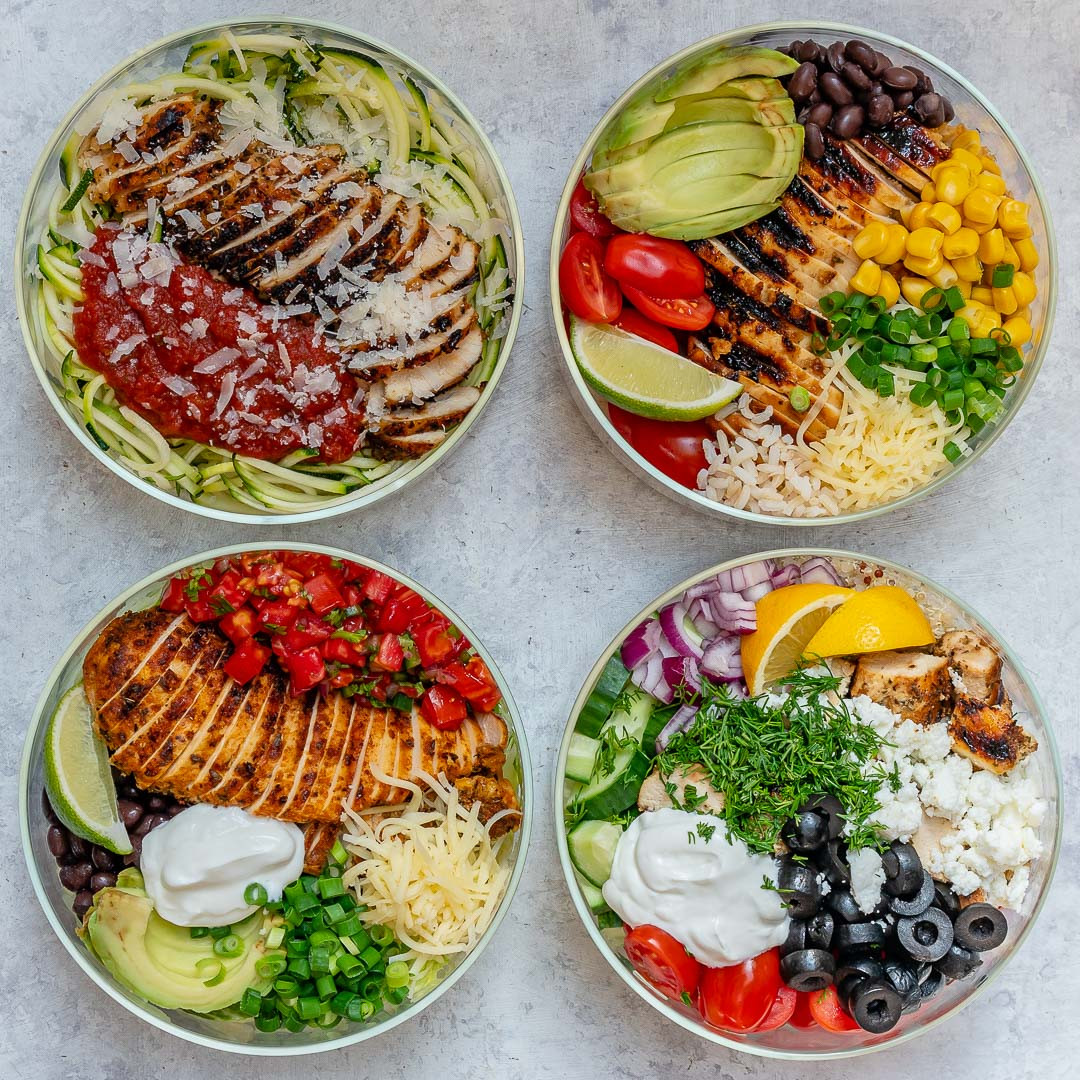 Clean Eating Recipes For Dinner
 Grilled Chicken Meal Prep Bowls 4 Creative Ways for Clean