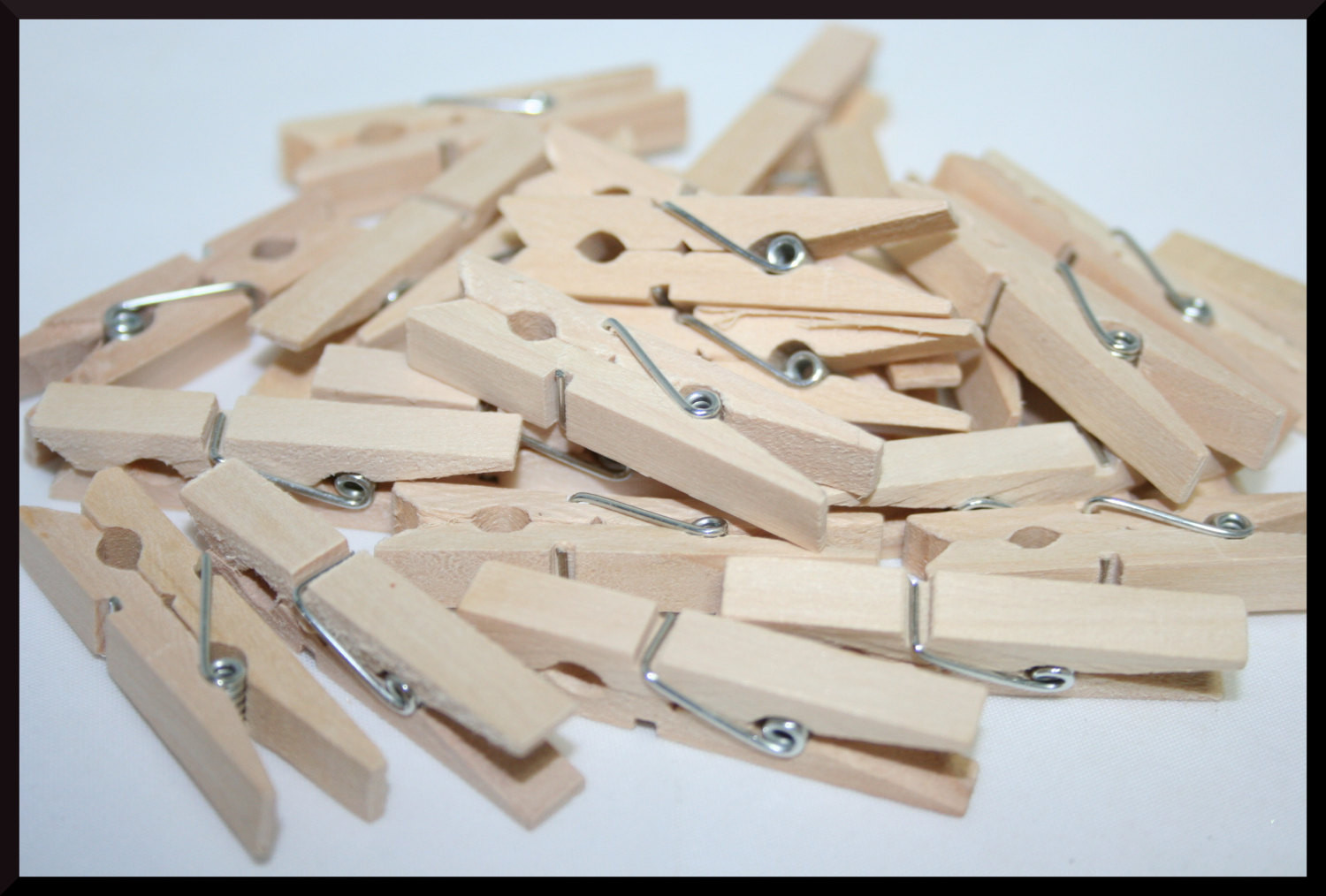 Clothes Pins
 24 Small Wood Clothespins 1" Clothespins Mini