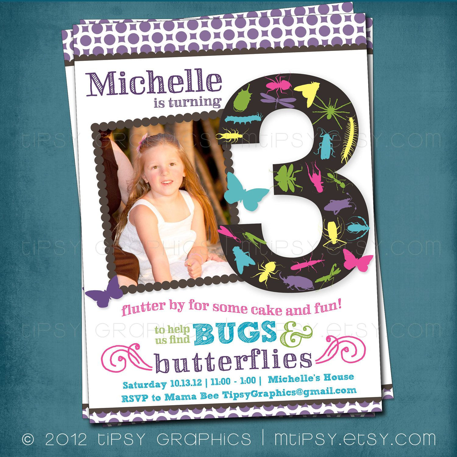 Coed Birthday Party Ideas
 Bugs & Butterflies Printable Birthday Party Invite Girls