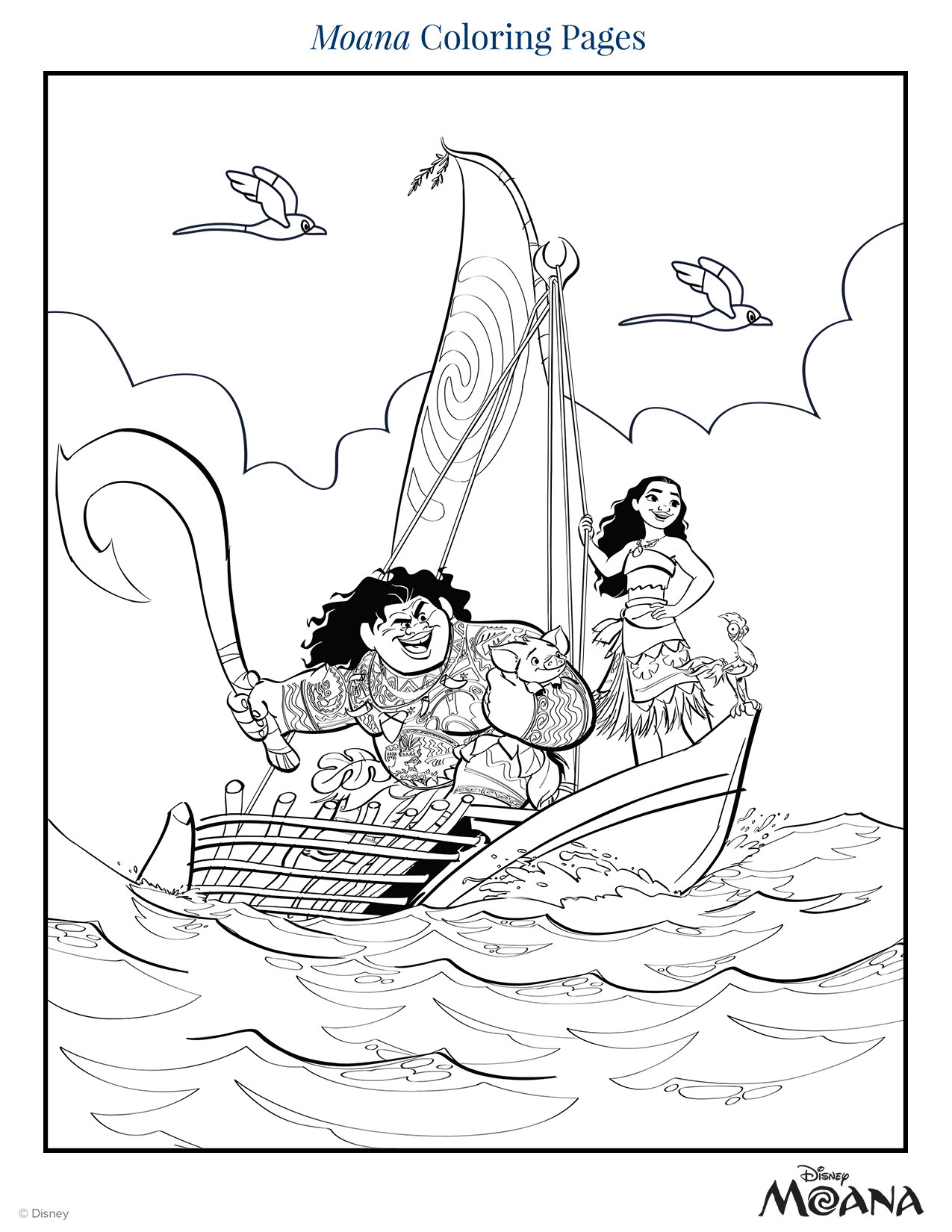 Coloring Pages For Kids Moana
 Moana Coloring Pages