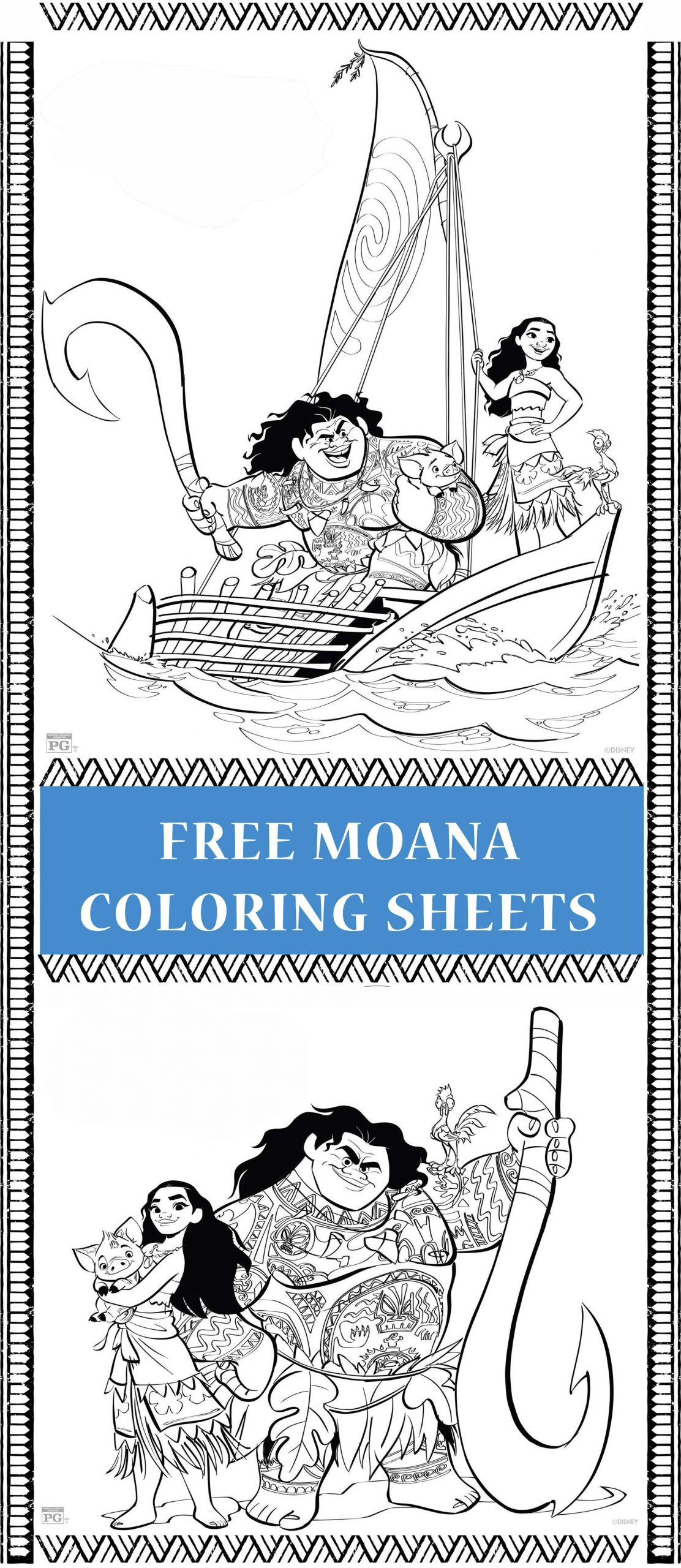Coloring Pages For Kids Moana
 Free printable Moana coloring pages & activity sheets for