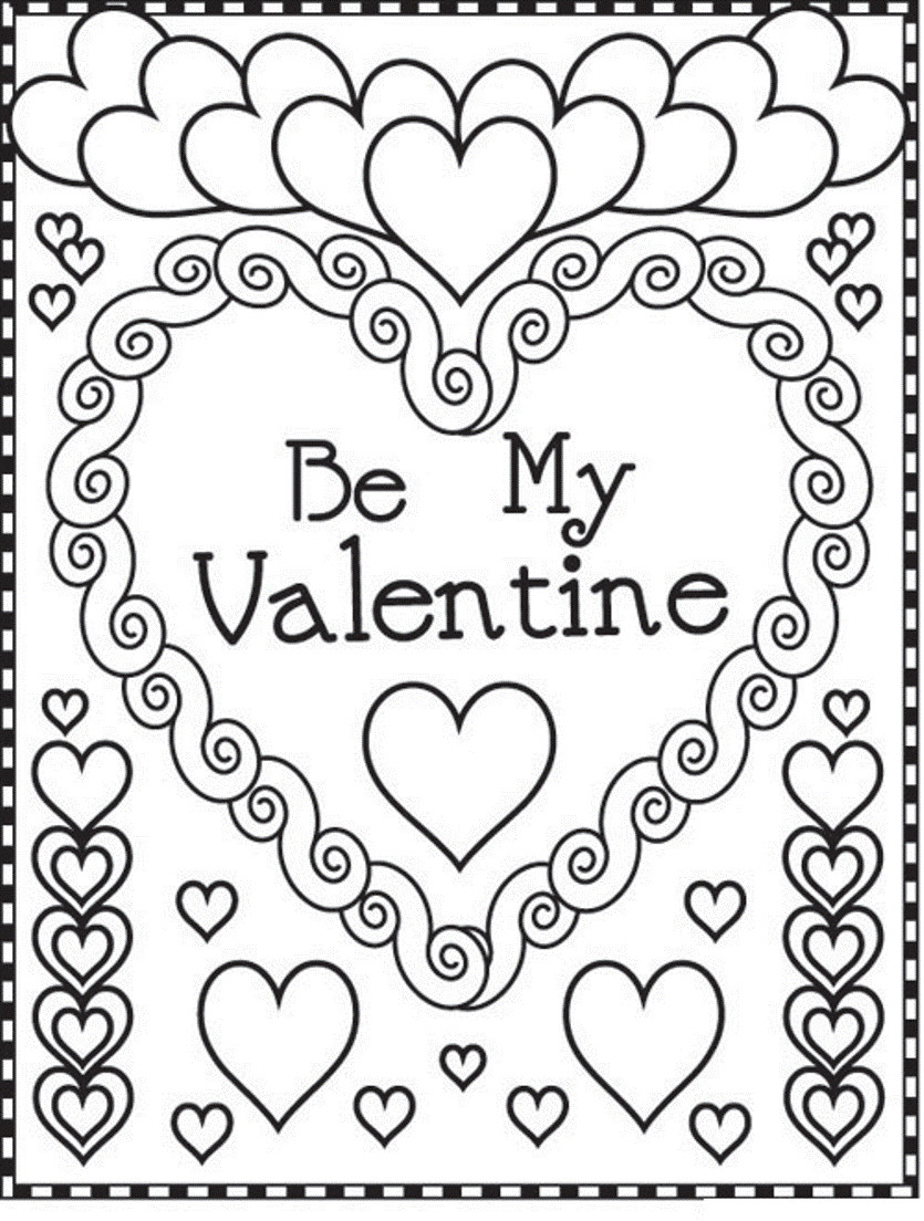 Coloring Pages For Kids Valentines Day
 Valentines Coloring Pages Happiness is Homemade