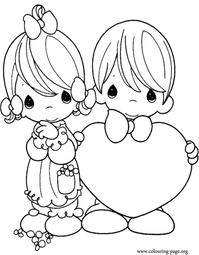 Coloring Pages For Kids Valentines Day
 Valentine s Day Kids on Valentine s Day coloring page