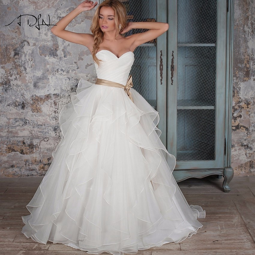 Corset Wedding Gown
 ADLN Corset Wedding Dresses Ruffled Organza Custom Made