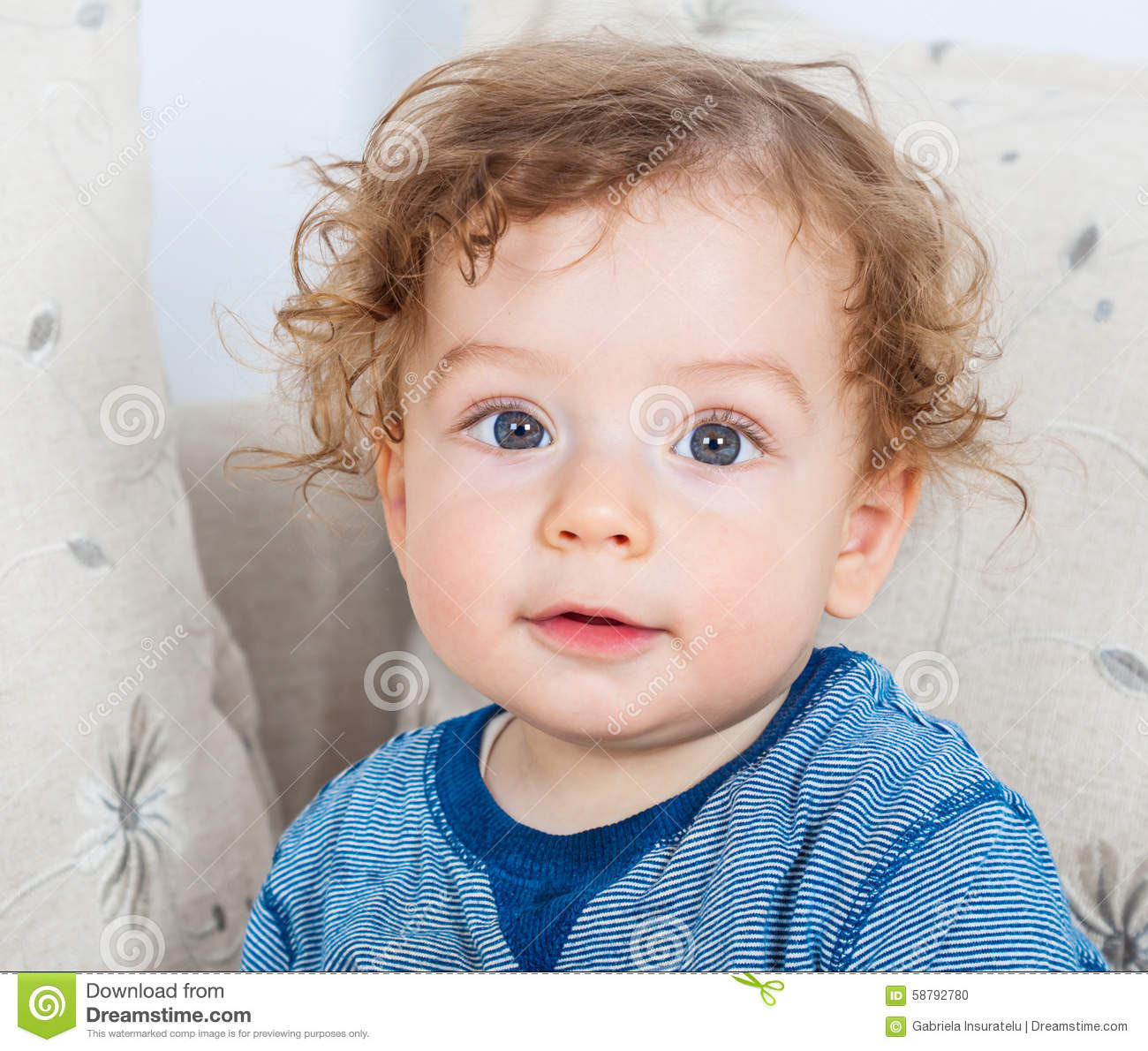 Curly Hair Baby Boys
 Baby boy with curly hair stock photo Image of emotion