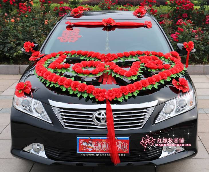 Decorate Wedding Car
 Festooned vehicle wedding car decoration suits bride car