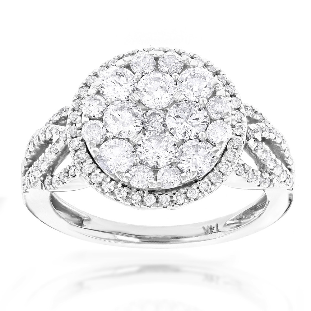 Diamond Cluster Engagement Rings
 Designer Diamond Cluster Ring 1 89ct Unique Engagement Rings