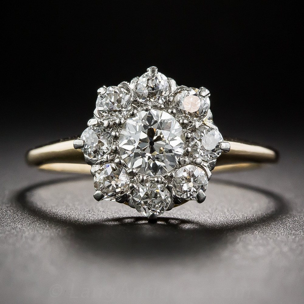 Diamond Cluster Engagement Rings
 Victorian Diamond Cluster Engagement Ring