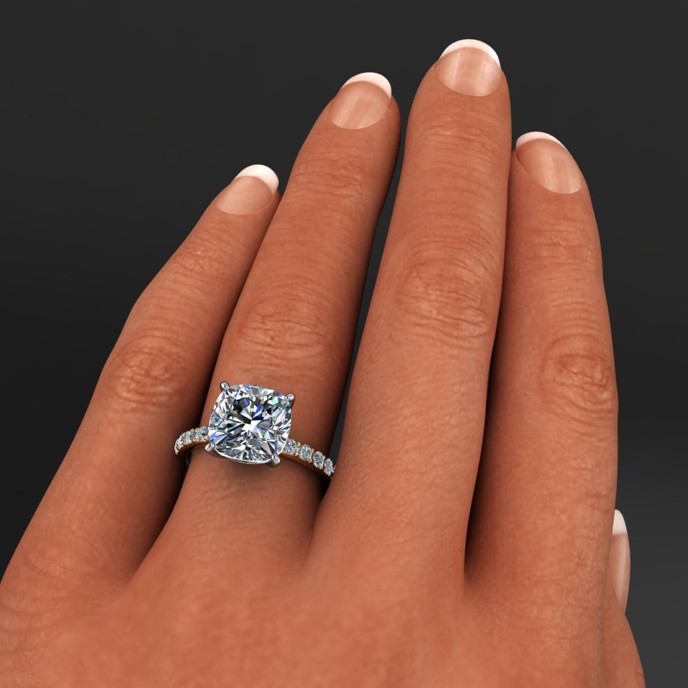 Diamond Cushion Cut Engagement Rings
 sage ring – 4 2 carat cushion cut NEO moissanite and
