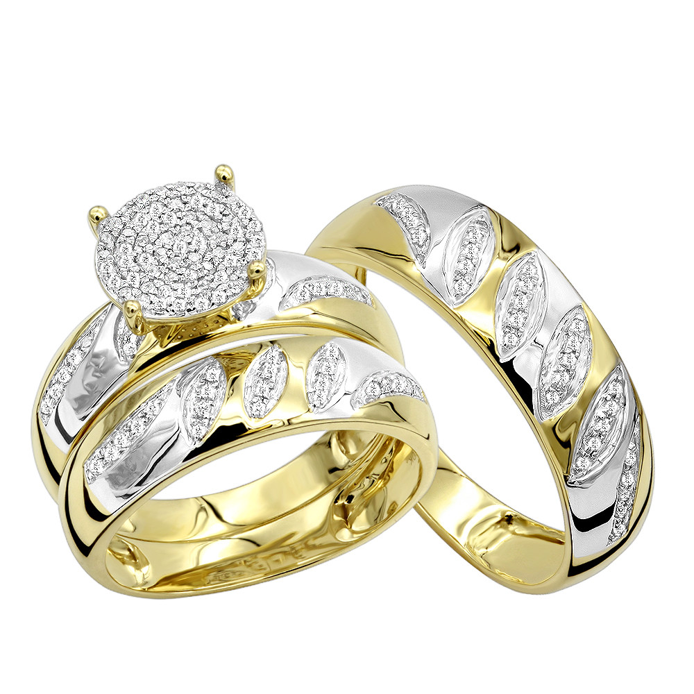 Discount Wedding Rings
 Cheap Engagement Rings and Wedding Band Set in 10K Gold