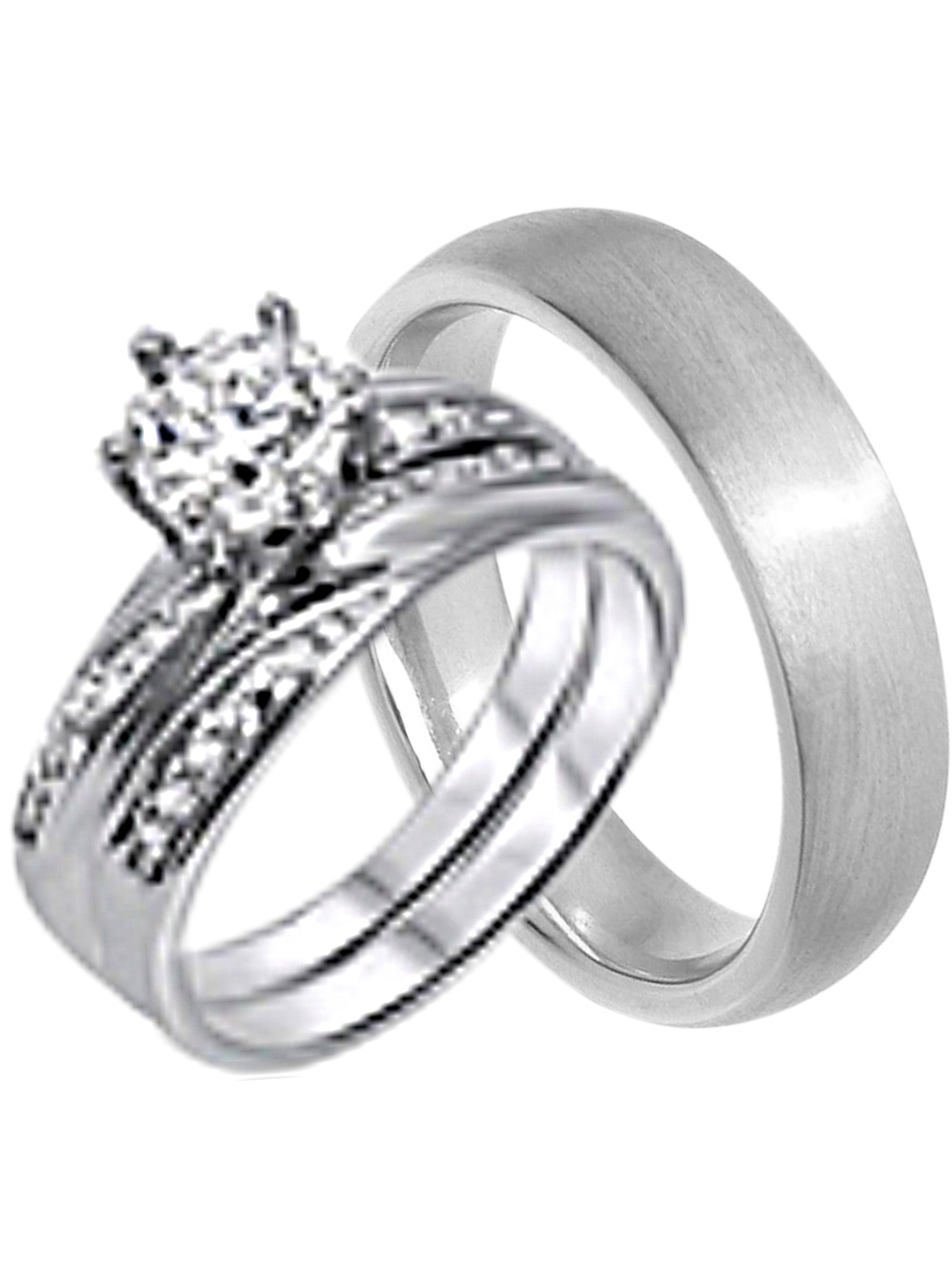 Discount Wedding Rings
 His and Hers Wedding Ring Set Cheap Wedding Bands for Him