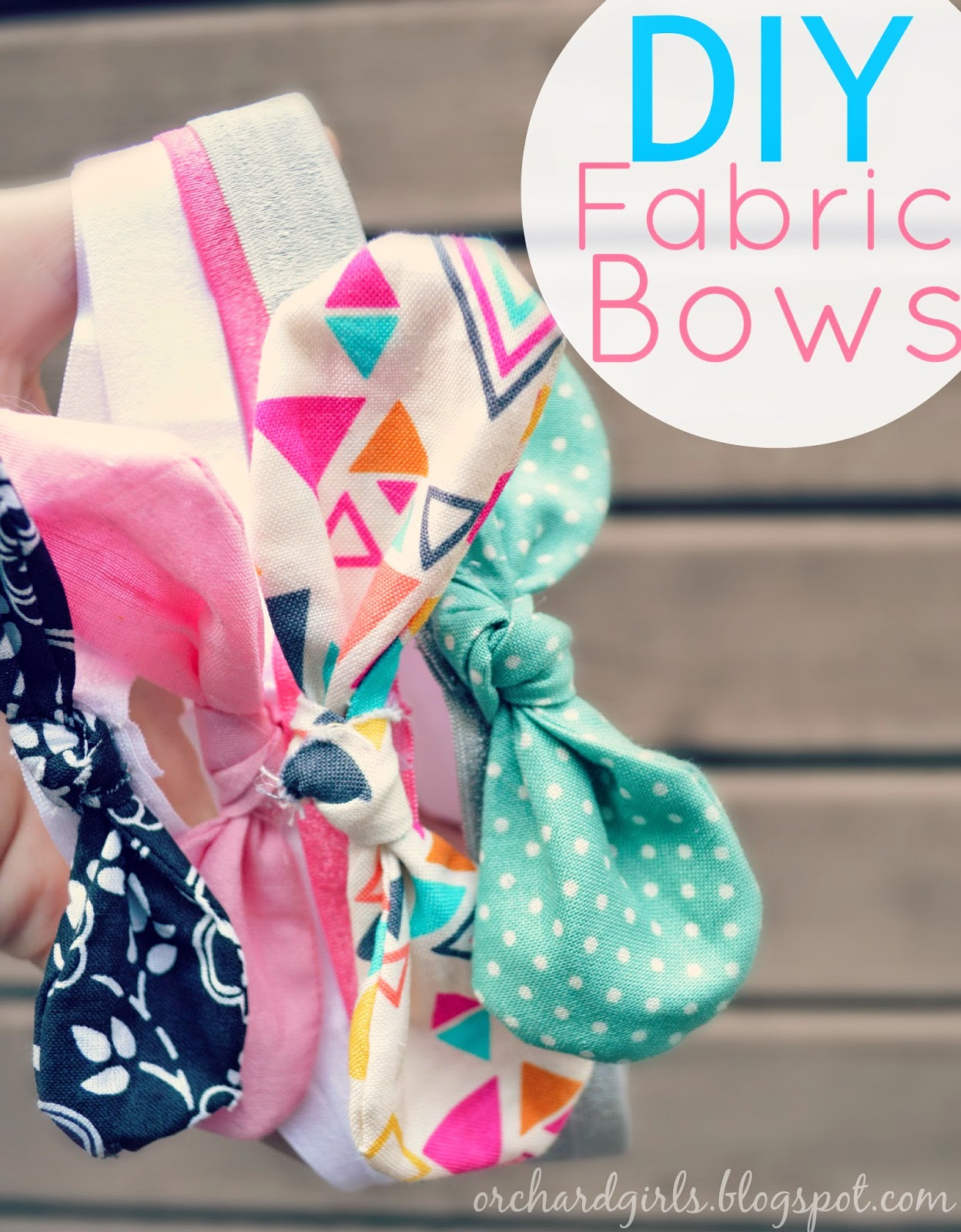 DIY Baby Bow Headbands
 Orchard Girls DIY Fabric Bows and Headbands