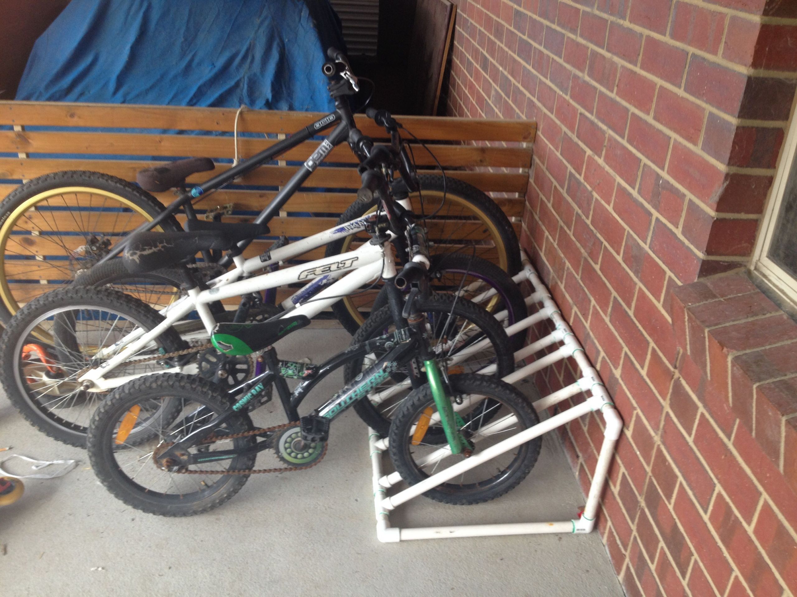 DIY Bike Rack Pvc
 PVC Bike rack