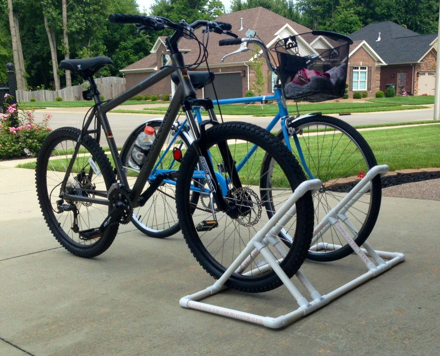DIY Bike Rack Pvc
 Bike rack made of PVC For My Hubby