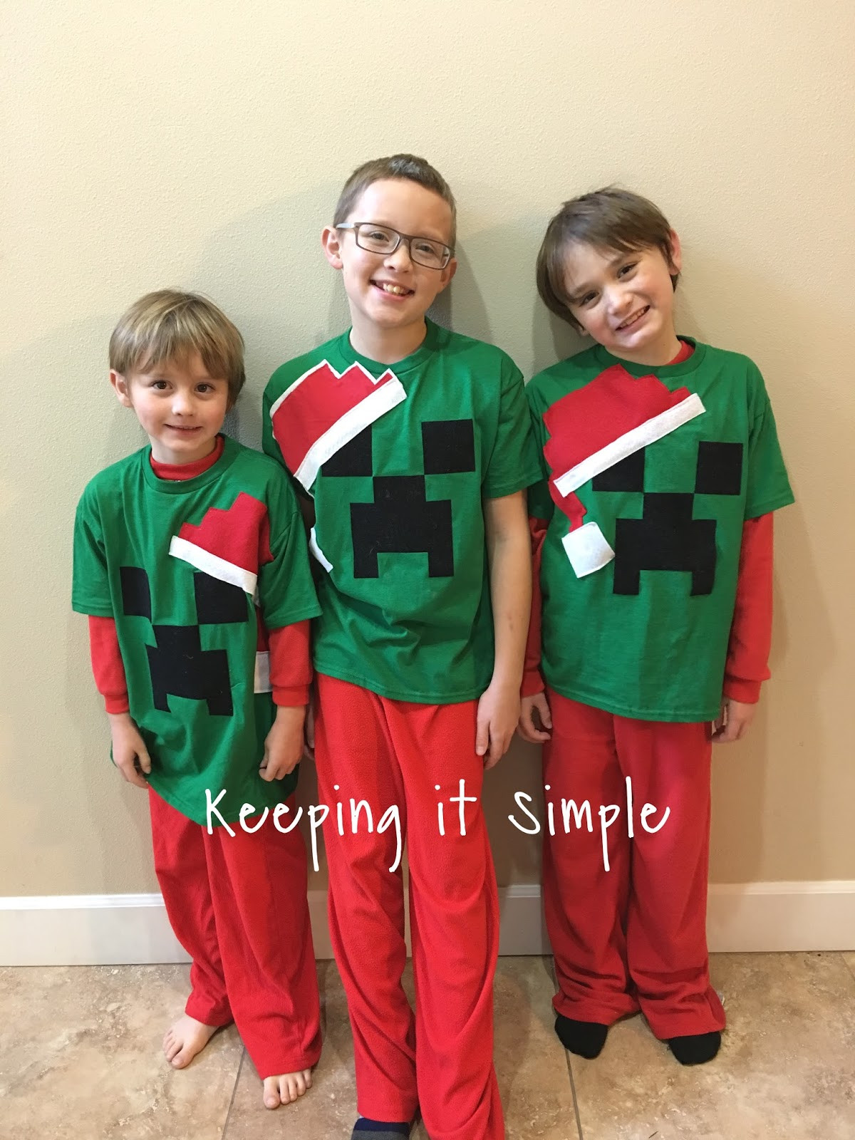 DIY Christmas Pajamas
 Keeping it Simple DIY Easy Minecraft Christmas Pajamas