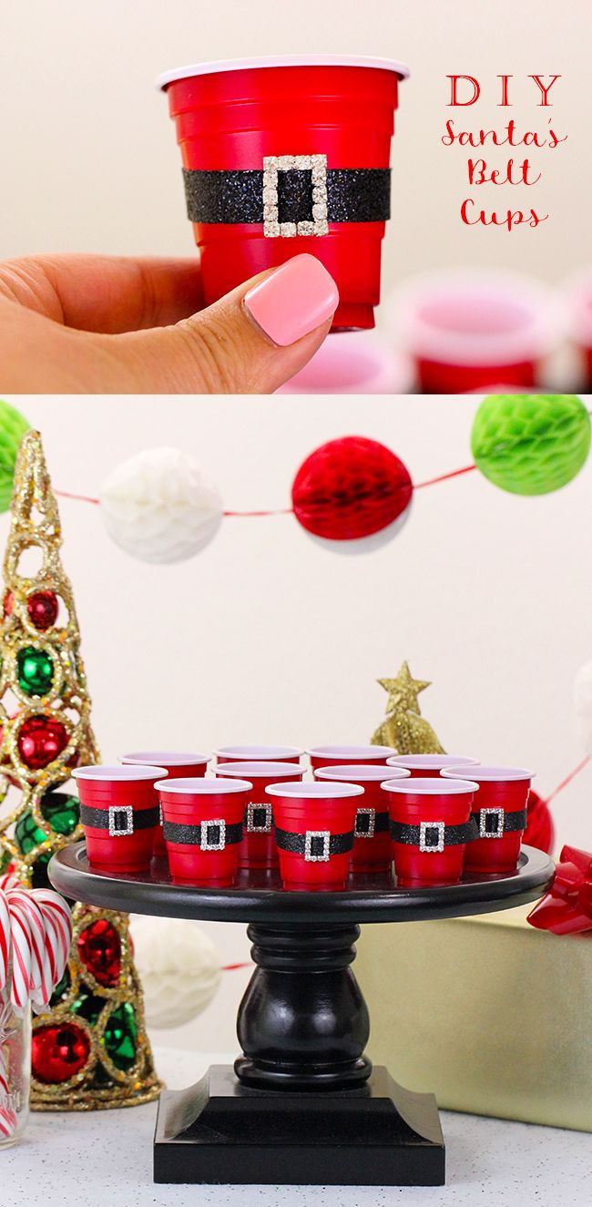DIY Christmas Party Decor
 Super Adorable DIY Mini Santa s Belt Cups