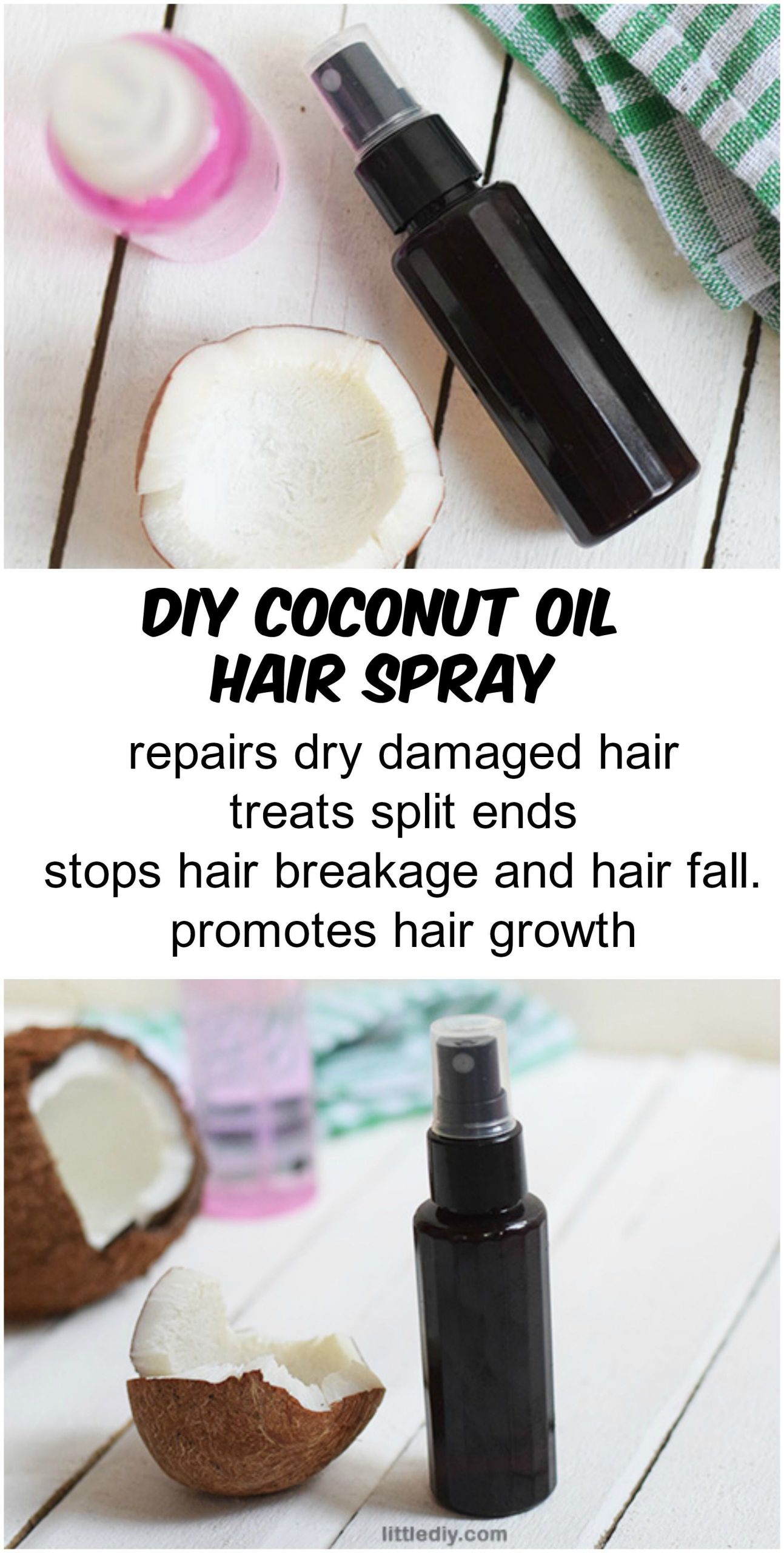 DIY Coconut Oil Hair Spray
 COCONUT OIL HAIR SPRAY Crowning Glory