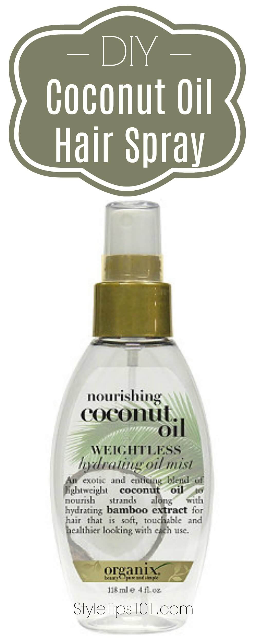 DIY Coconut Oil Hair Spray
 DIY Coconut Oil Hair Spray
