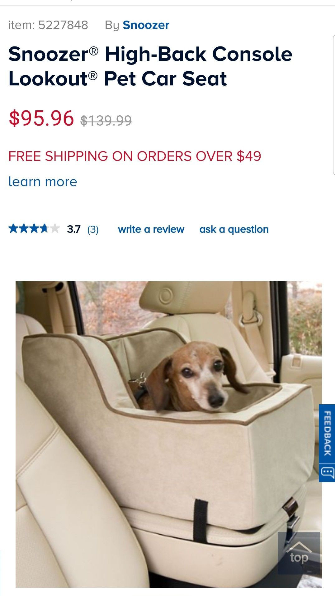 DIY Dog Console Car Seat
 Snoozer High Back Console Lookout Pet Car Seat at Pet